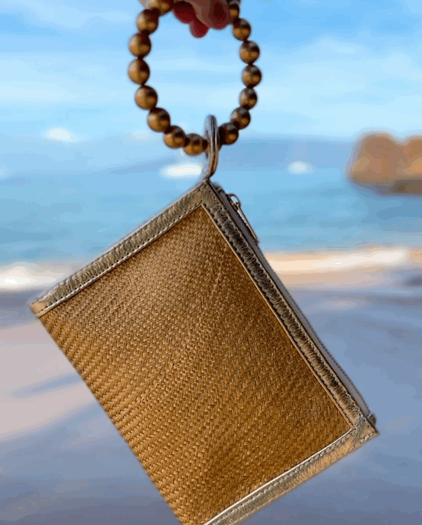 THE SADIE Golden Luxe Woven Wristlet Pouch