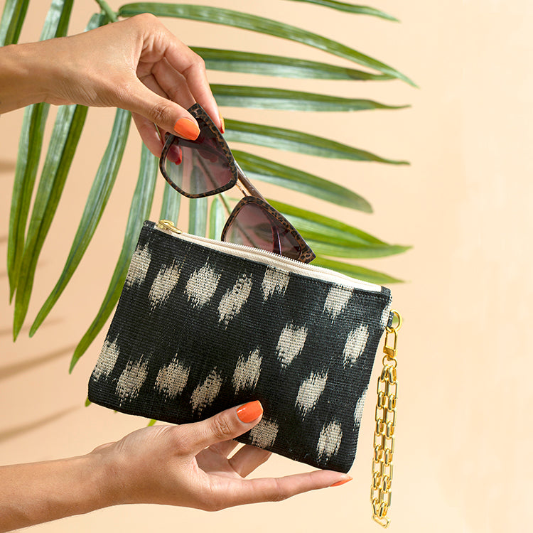 Ethical black woven purse