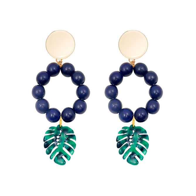 Blue tropical resort style earrings