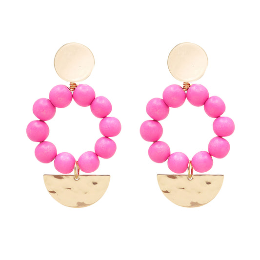 THE ANGIE Pink and Gold Hand-Crafted Statement Earrings