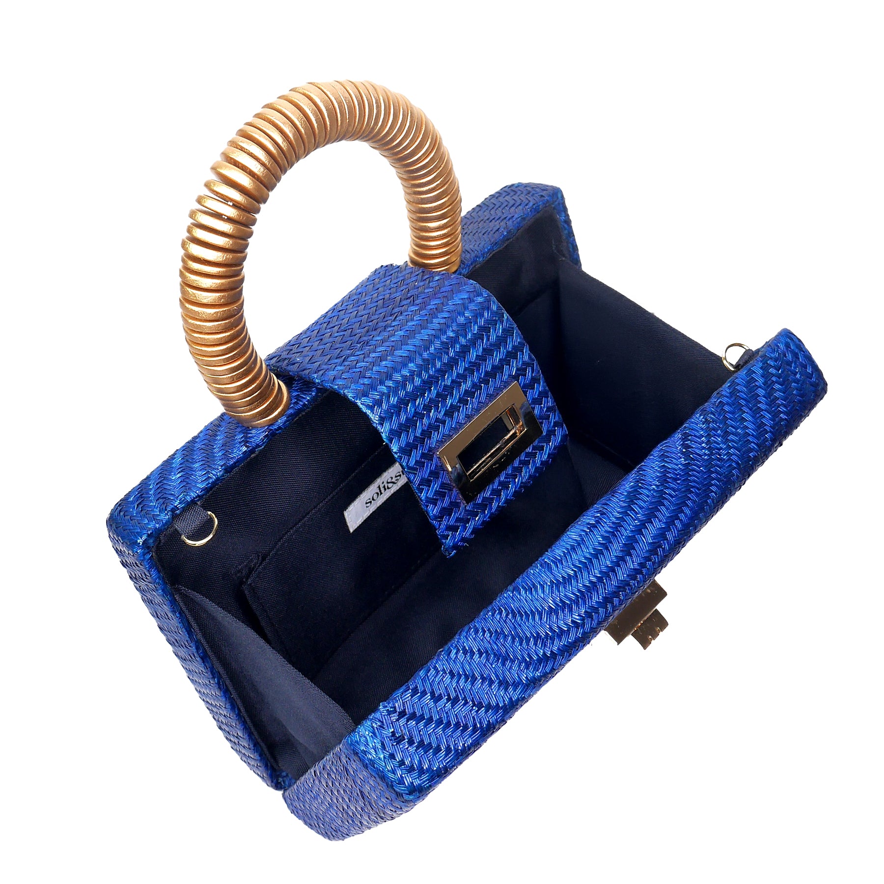 The Gracie Navy Blue & Gold Clutch | Resort Elegance | Sunbaked