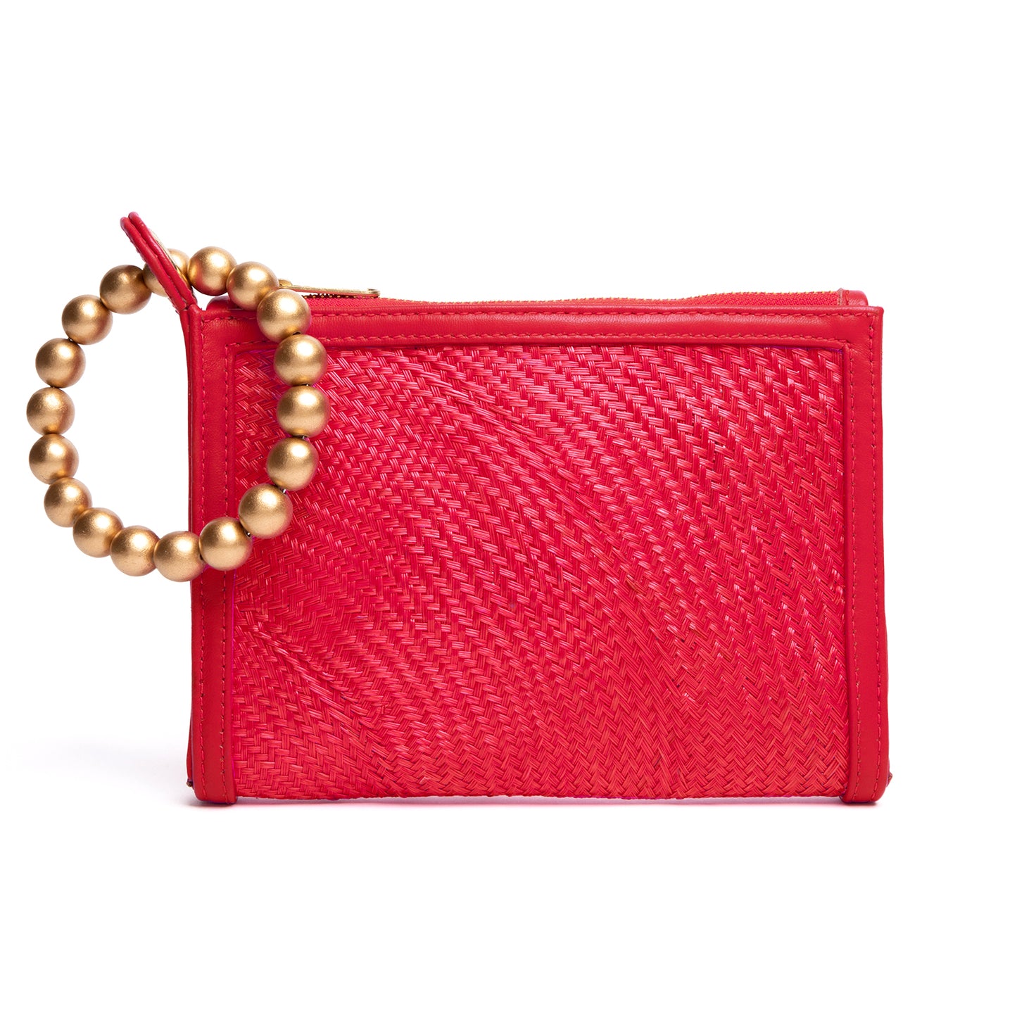 THE SADIE Red Luxe Woven Wristlet Pouch