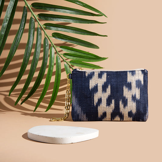 THE JULIE, Blue pattern woven purse