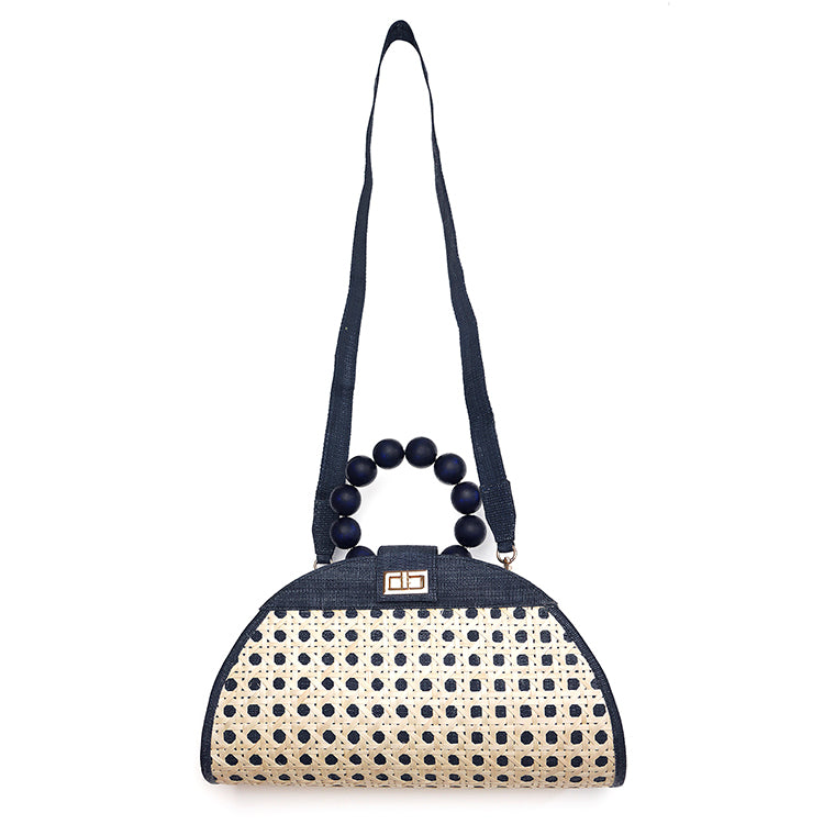 THE ISABELLA Black Rattan Woven Bag