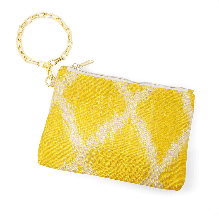 Ethical yellow woven purse