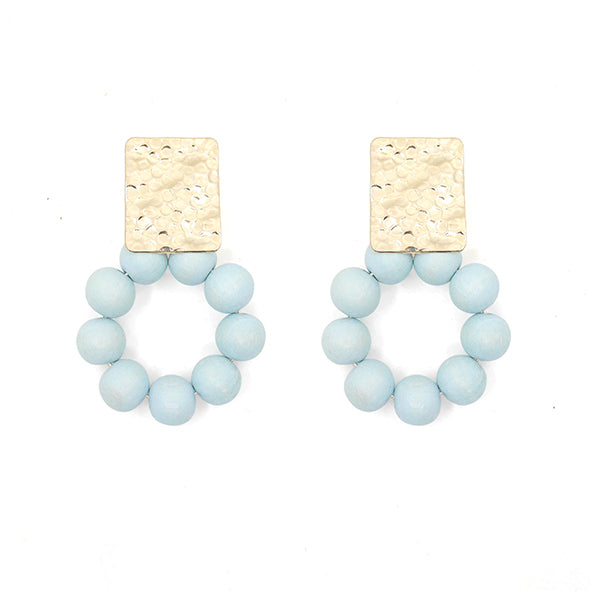 THE JAYNIE Round Wooden Bead Earrings