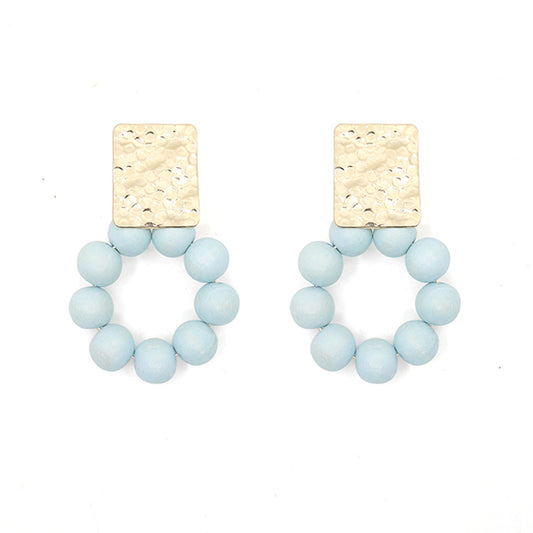 THE JAYNIE Round Wooden Bead Earrings